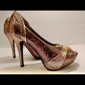 Worthington RoseGold/Copper gemstone stilettos.